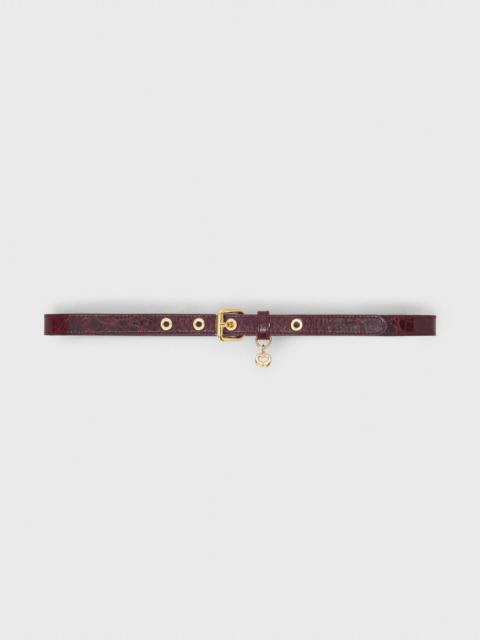 maje Slim leather belt with eyelets