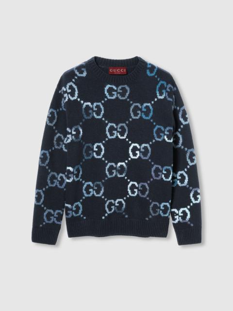 GUCCI Wool sweater with GG intarsia