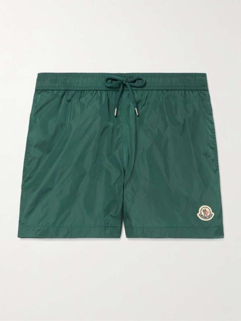 Moncler Straight-Leg Mid-Length Logo-Appliquéd Swim Shorts