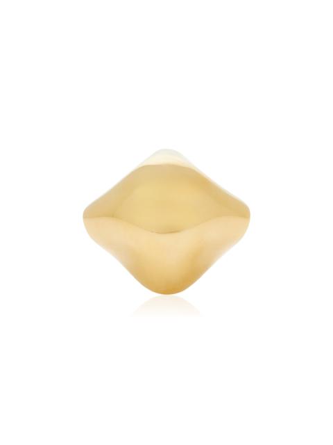 KHAITE Lotus 18K Gold-Plated Brass Ring gold