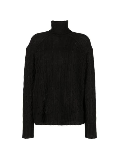 Etro cable-knit roll-neck jumper