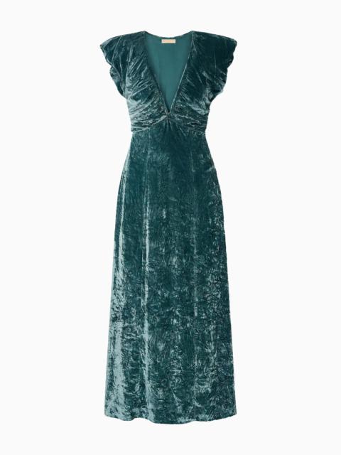 ULLA JOHNSON Astra V Neck Velvet Dress