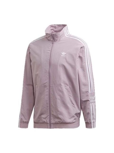 adidas originals Zipper Casual Sports Jacket Purple Gray ED6094