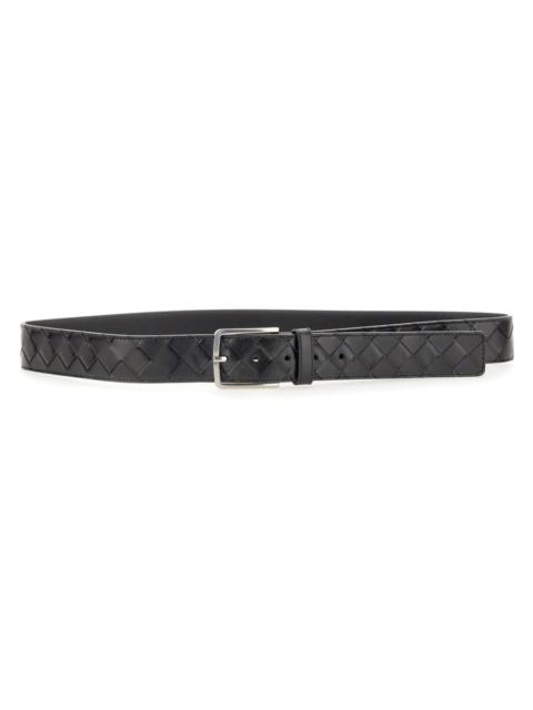 LEATHER BELT WITH WOVEN PATTERN