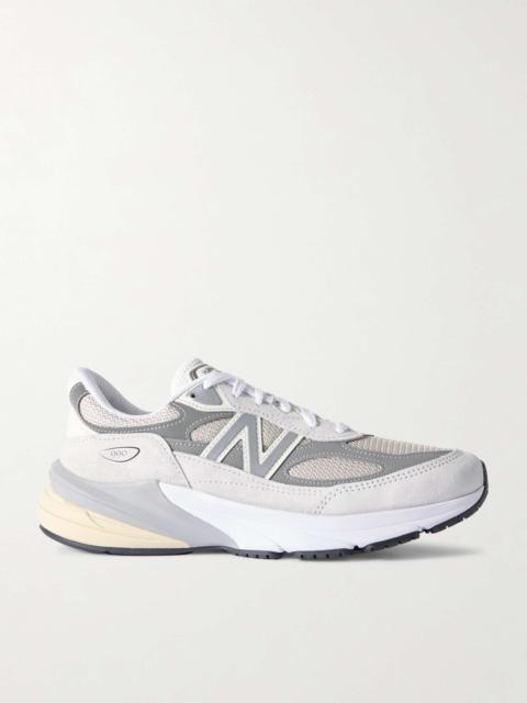 New Balance 990v6 Leather-Trimmed Suede and Mesh Sneakers