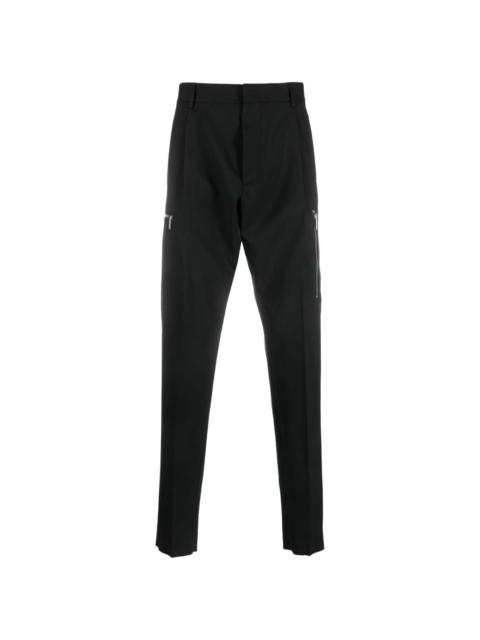 zip-pocket tailored trousers