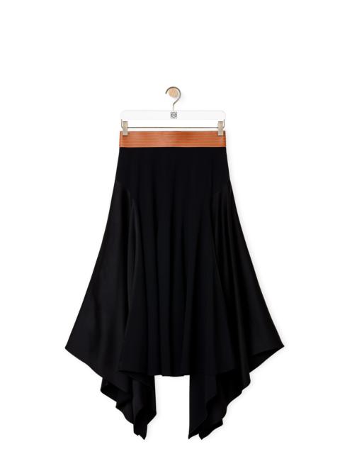 Loewe Leather waistband midi skirt in acetate and viscose