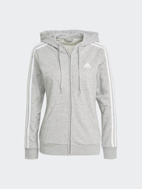 adidas Essentials French Terry 3-Stripes Full-Zip Hoodie