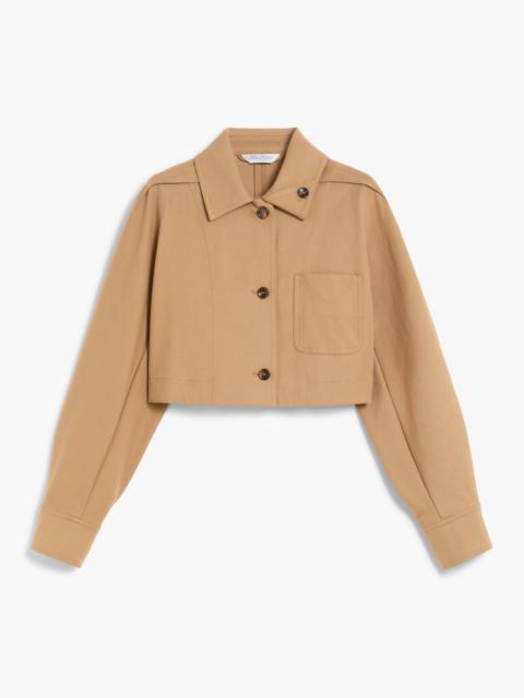 Max Mara Cropped brown denim-effect jacket | thedoublef