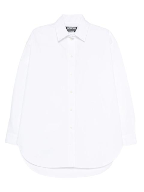JACQUEMUS long-sleeve curved-hem shirt