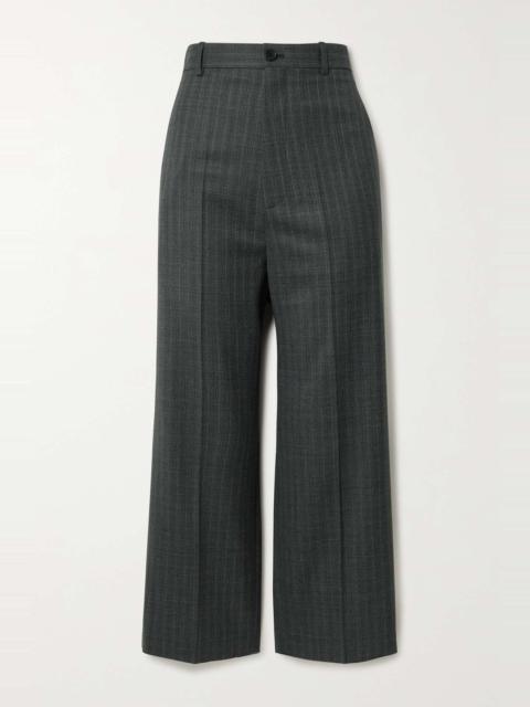 Cropped Prince of Wales checked wool straight-leg pants