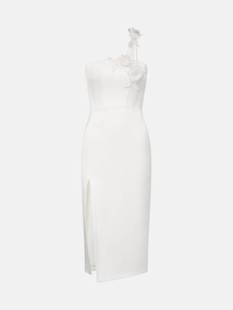 David Koma Floral-appliqué bustier dress