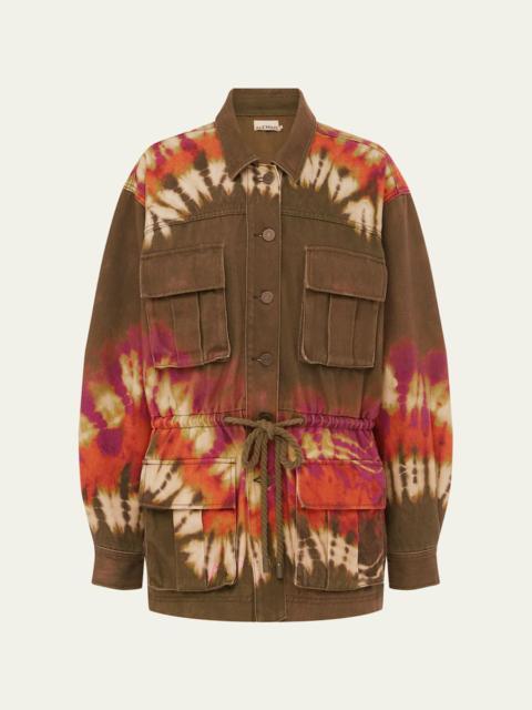ALÉMAIS Marilyn Tie-Dye Denim Utility Jacket