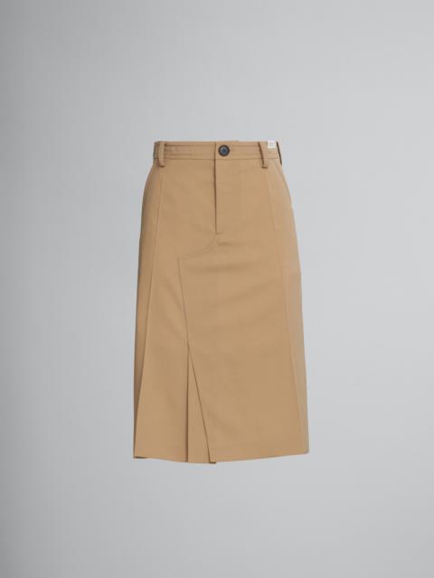 Marni BEIGE TROPICAL WOOL SKIRT