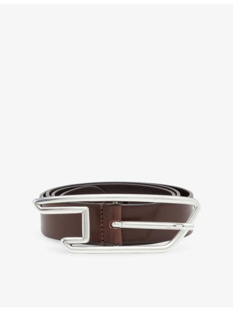 Diesel D-Logo Buckle Leather Belt