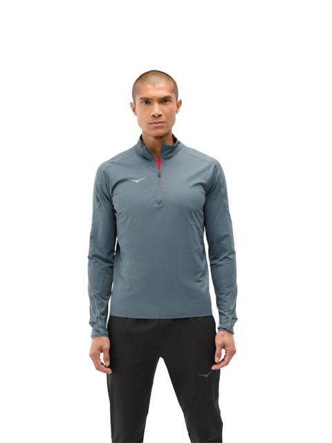 HOKA Men's GlideTech Quarter Zip in Faded Navy