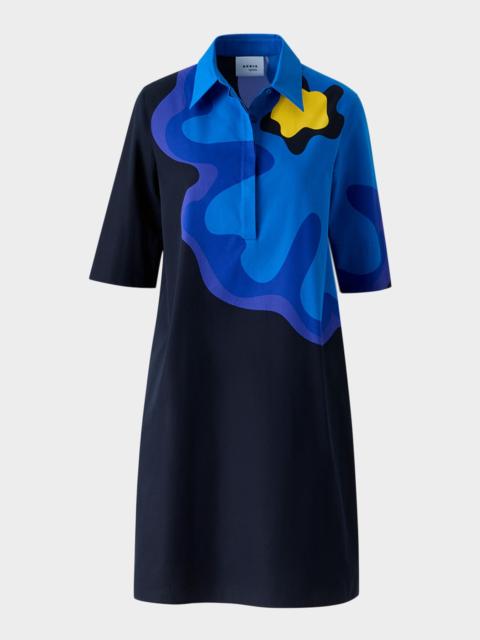 AKRIS Floral Cotton Knee-Length Dress
