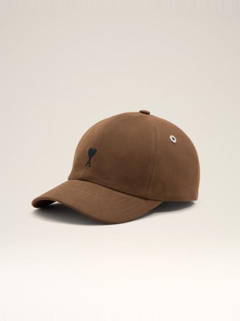 AMI Paris BROWN COTTON CAP WITH AMI DE COEUR