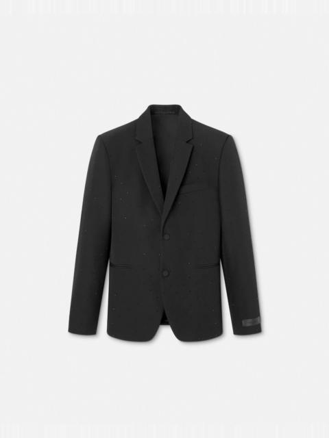 VERSACE Crystal Wool Single-Breasted Blazer