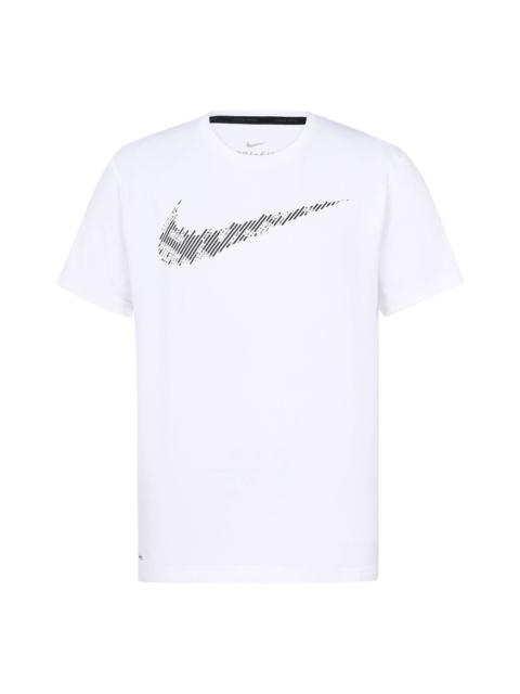 Nike Nike Dri-Fit 인쇄 훈련 짧은 소매 백색 CJ4634-100