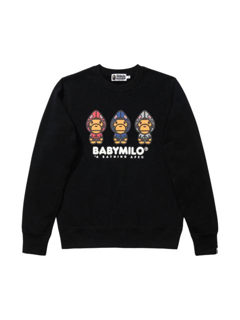 BAPE Milo Shark Hoodie Print Crewneck 'Black'