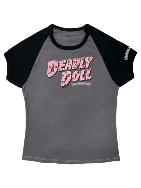 Chrome Hearts Deadly Doll Vine Heart Cropped T-Shirt "Grey / Pink" CHRM1091