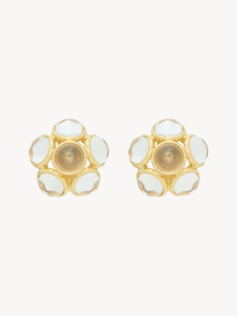 SAINT LAURENT FLOWER EARRINGS IN RESIN AND METAL