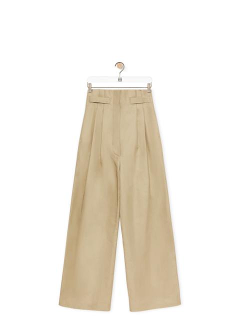 Wide leg trousers in cotton and linen