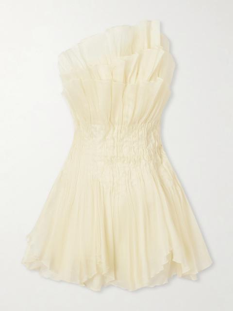 Aje. Nisha One-shoulder Tiered Satin Mini Dress