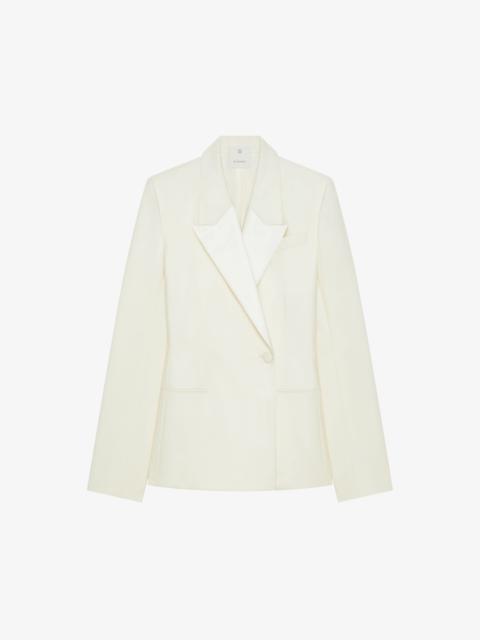 Givenchy SLIM FIT JACKET IN WOOL AND MOHAIR WITH SATIN COLLAR
