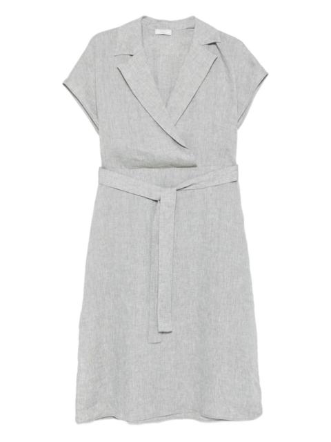 PESERICO wrap-neck belted midi dress