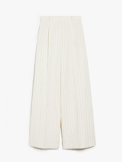 Max Mara Pinstriped canvas wide trousers