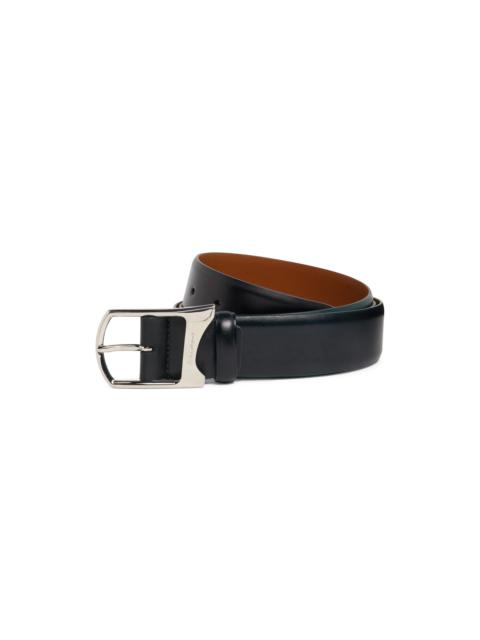 Santoni Men's green leather adjustable belt