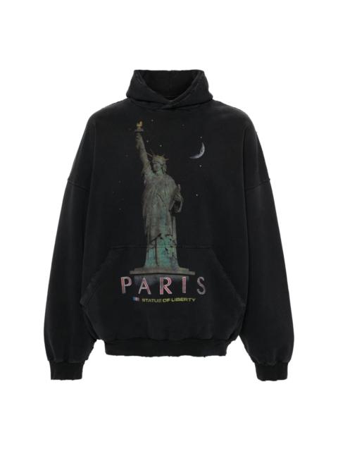 BALENCIAGA Paris Liberty distressed hoodie