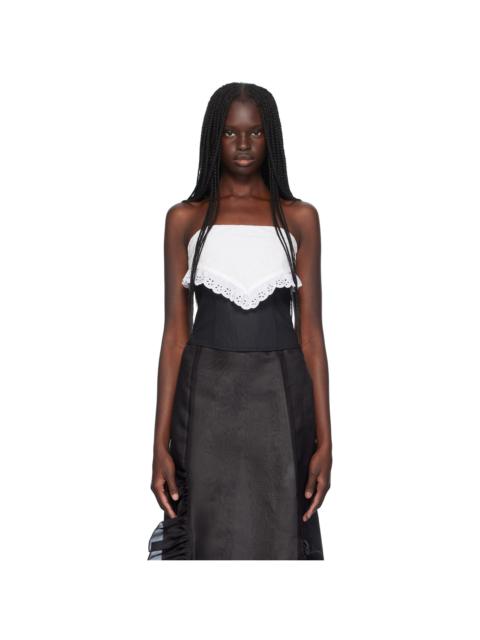 SANDY LIANG Black Pinto Corset Top