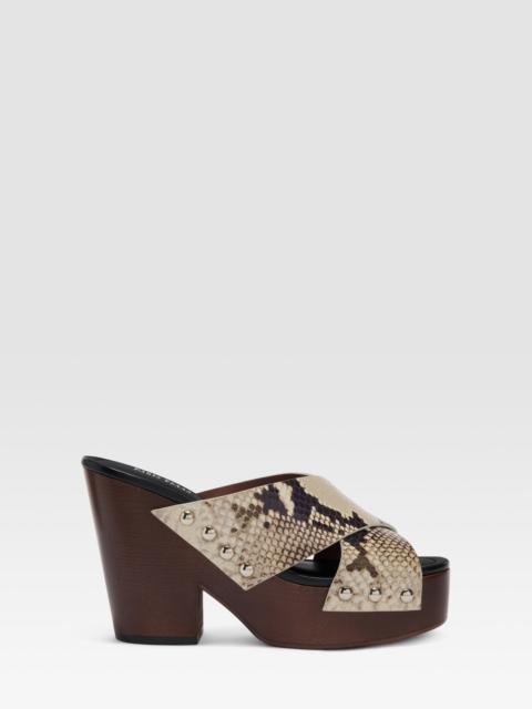 PARIS TEXAS Python-print LEATHER MULE