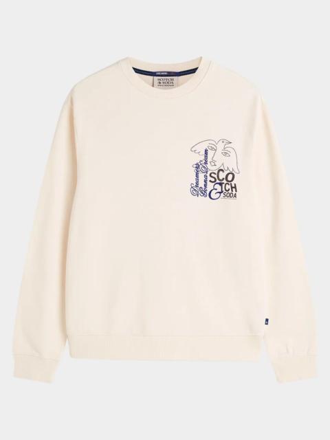 SCOTCH & SODA Men's Front And Back Artwork Regular-Fit Sweatshirt