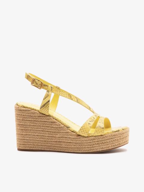 Larroudé Daphne Espadrille Sandal Lemonade Python Leather
