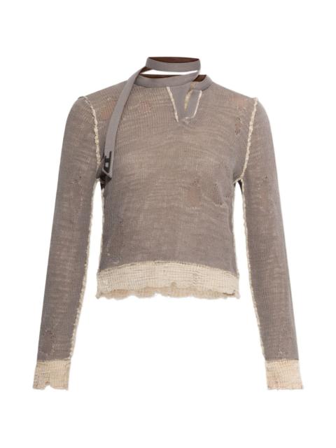 Diesel M-Dracarina frayed knitted sweater
