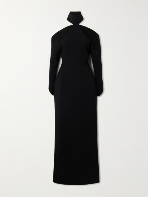 courrèges Circle Cold-shoulder Crepe Halterneck Gown
