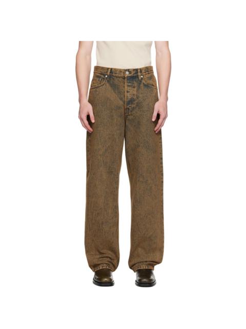 Dries Van Noten Beige Garment-Dyed Jeans