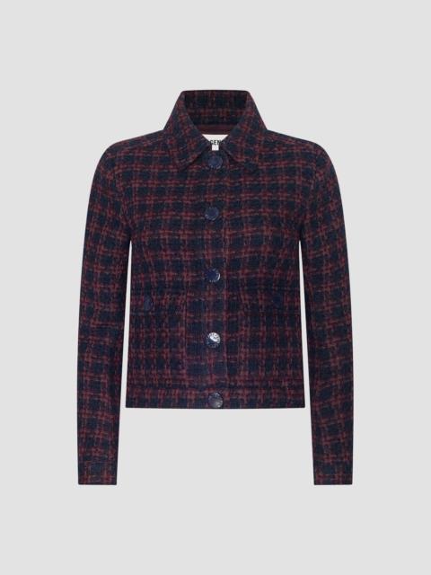 L'AGENCE Women's Nyx Tweed Crop Jacket - Midnight Burgundy Tweed