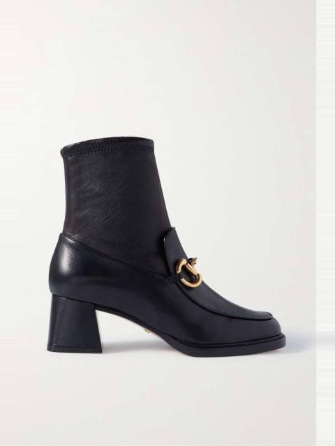 GUCCI Horsebit-detailed leather ankle boots