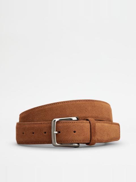 Tod's BELT IN SUEDE - BROWN