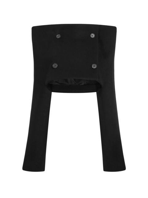 KHAITE Meko Cropped Wool Jacket black