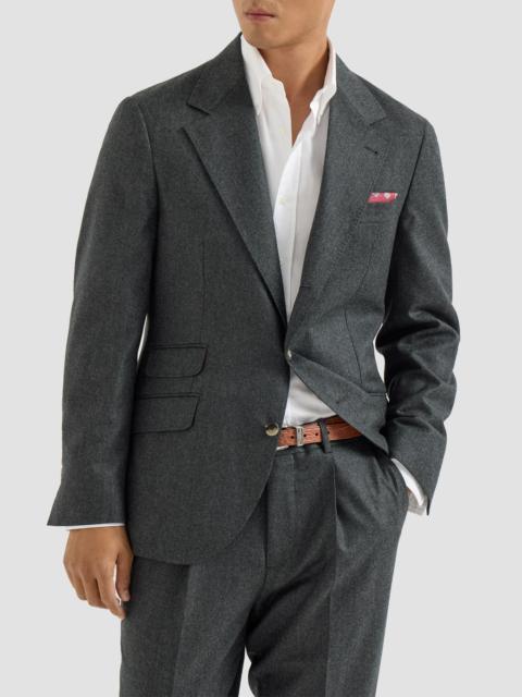 Brunello Cucinelli Men's Virgin Wool Flannel Deconstructed Cavallo Blazer - Dark Grey