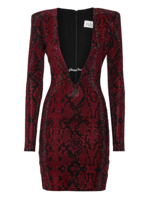 PHILIPP PLEIN snakeskin-print mini dress