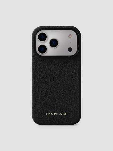 MAISON de SABRÉ Leather Phone Case (iPhone 18 Pro Max) - Black Caviar