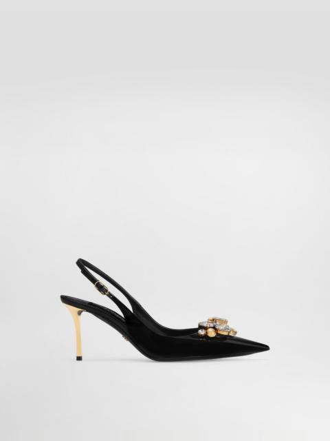 Dolce & Gabbana Patent leather slingback with embellishment