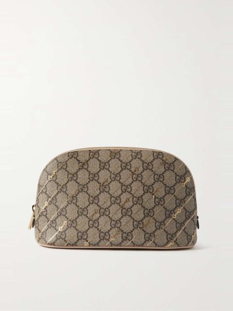 GUCCI Metallic printed coated-canvas cosmetic case